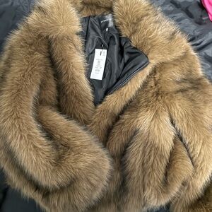 Dynamite Faux Fur Teddy Jacket - Warm Brown